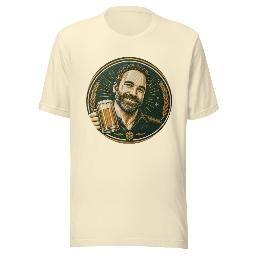 Hansum woodcut badge tee